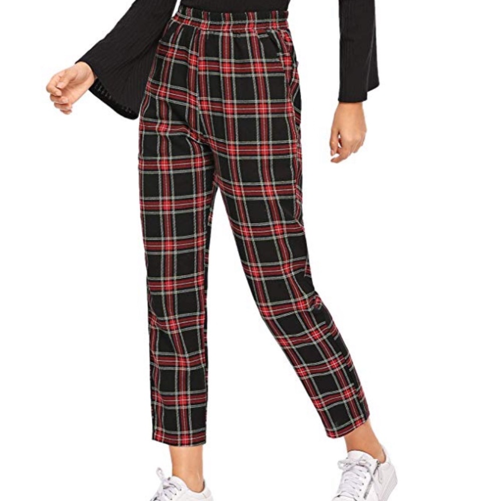 WORN ONCE! Cropped plaid pants
